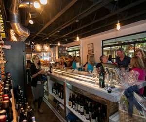 The wine bar area 